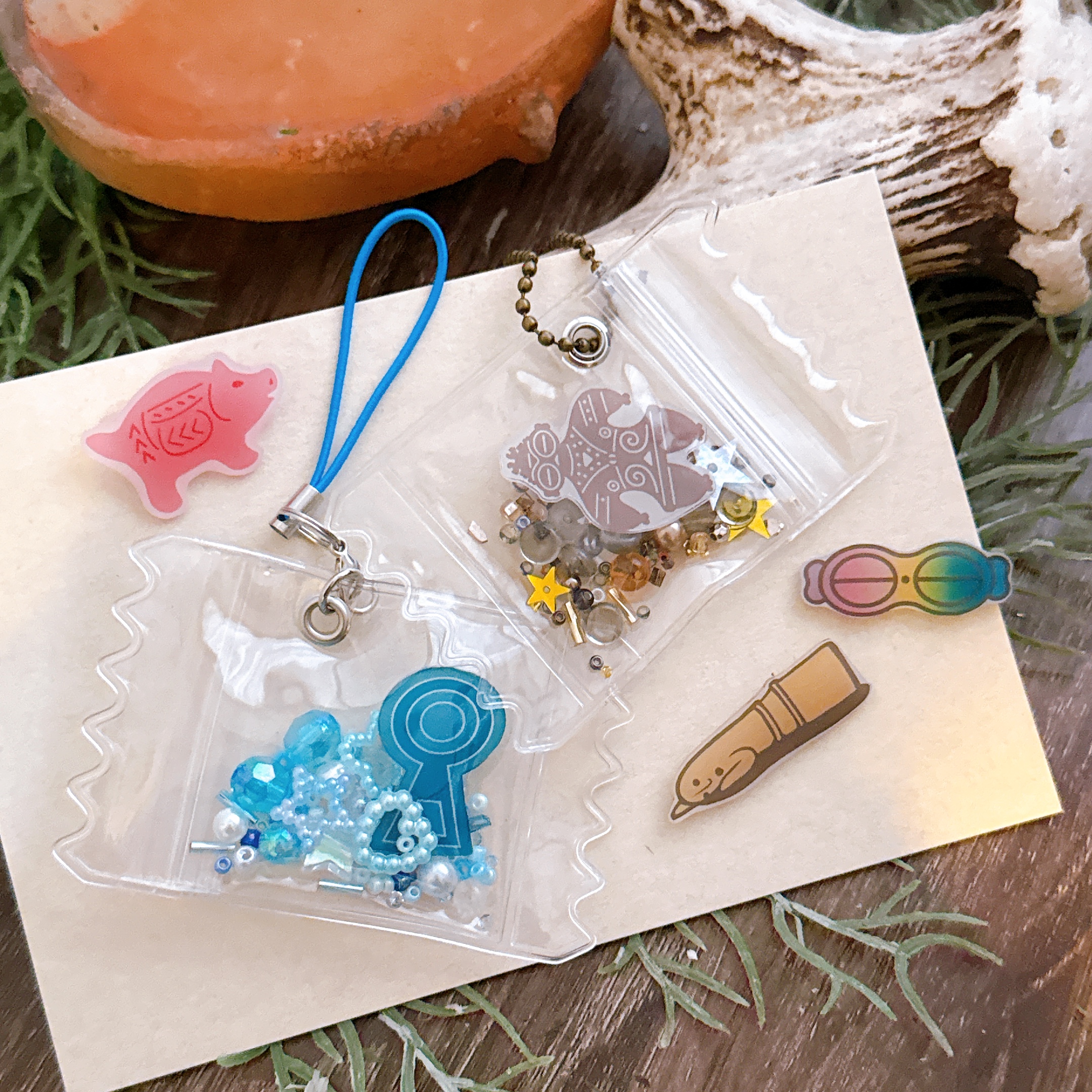 シャカシャカキーホルダー作り